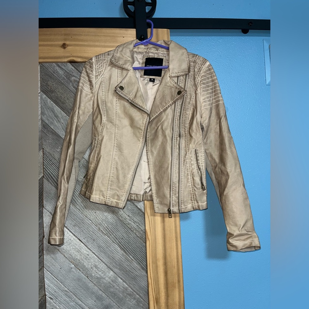 Maurices Beige Leather Jacket